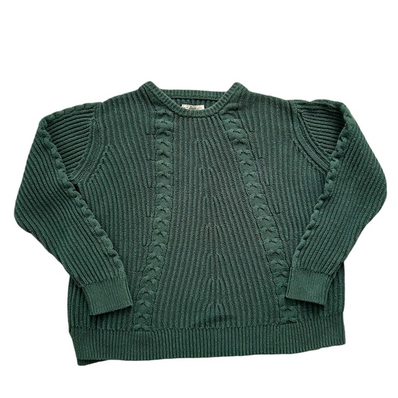 Bass Sweaters - Bass women’s vintage cable knit forest green sweater size XL